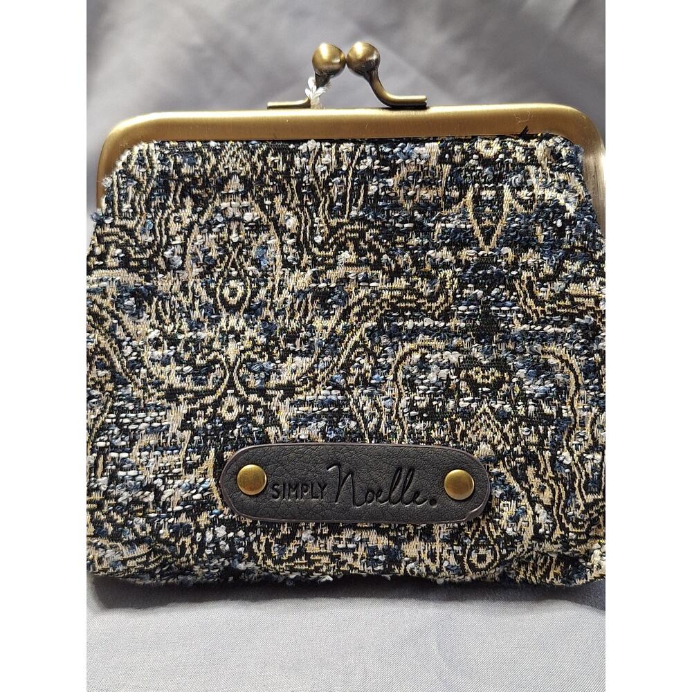 Simply Noelle Tapestry Kiss-Lock Frame Coin Purse, Black